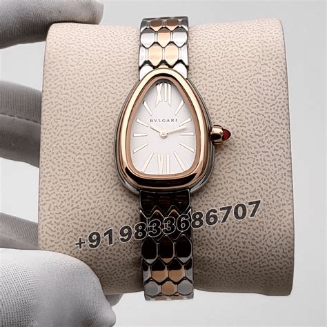 Bvlgari Serpenti Seduttori Rose Gold and Stainless Steel White Dial ...