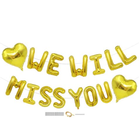 Buy DUXUANT “We Will Miss You” Balloons Banner Set - Gold Farewell ...