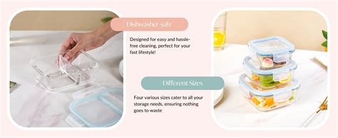 Buy Nestasia Glass Transparent Lunch Box for Women & Men Set of 2 ...