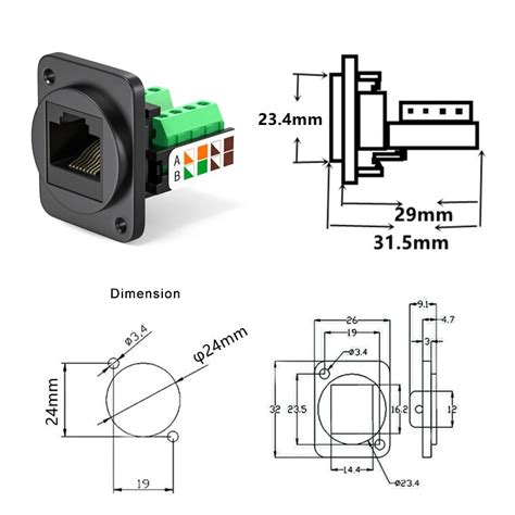 Buy RJ45 Network Cable Connector Cat 6 Panel Installation Module Online ...