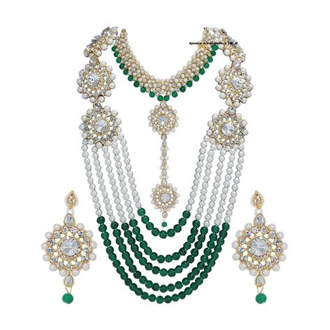 Buy Apsara Art Jewellery Wedding Collection Gold Plated Pearl Stones ...