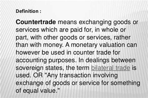 Explain the turnkey projects and counter trade