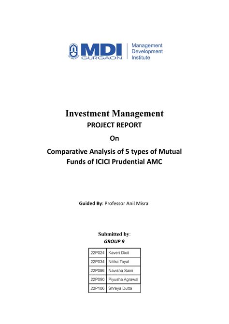 Investment Management - Investment Management PROJECT REPORT On ...
