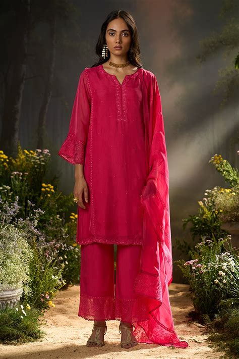 Azalea Pink Festive Kurta Set - Ganga Fashions
