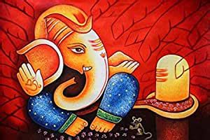 wallpics® Lord Ganesha vighnaharta Canvas Painting Poster Waterproof ...