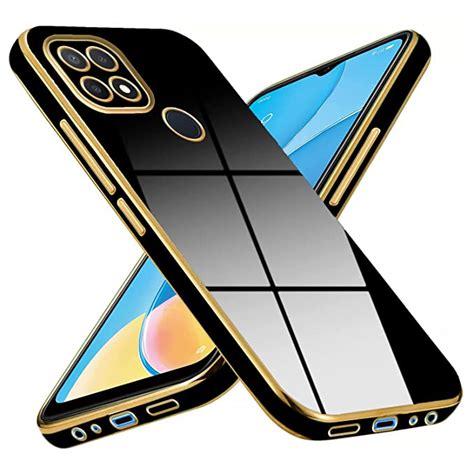 Mr. Case Silicone Basic Case for Oppo A15S | (Glossy Backside Black ...