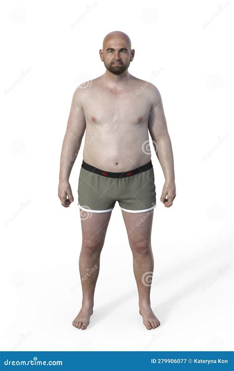 A 3D Illustration of a Male Body with an Endomorph Body Type Stock ...