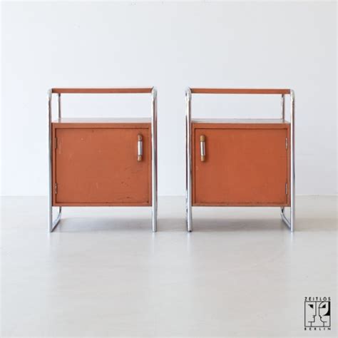 2 Bauhaus night tables Model B 107, designed by the architect J ...