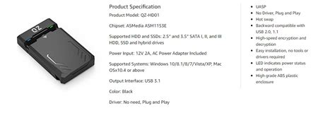 Buy QZ HDD Enclosure | SATA To USB | 3.5 Inch HDD Enclosure | 3.5 HDD ...