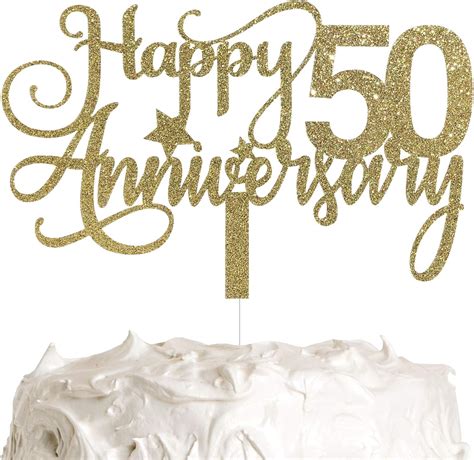 Buy ALPHA K 50th Anniversary Cake Topper, 50th Wedding Anniversary ...