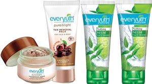 Everyuth Naturals Pure&Light Tan Removal Scrub 50g + Pack For Face ...