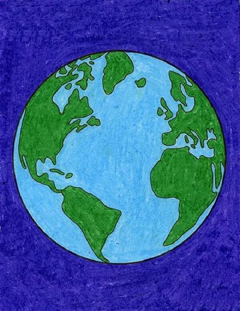 20 Easy Earth Drawing Ideas - How To Draw Earth - Blitsy