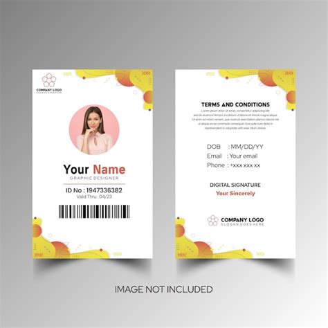 Simple design mockup name and id card 8 | Premium Vector