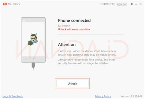 Unlock Redmi Note 4 Bootloader 的图像结果