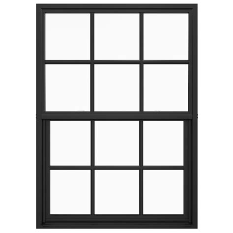 JELD-WEN FiniShield V-4500 35-1/2-in x 53-1/2-in Black Exterior White ...