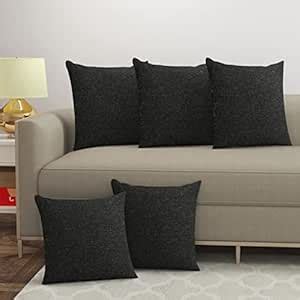 Buy Yellow Weaves Jute Texture 250 TC Cushion Covers, 12 X 12 Inches ...