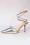Buy Silver Embellished Stone Heels by Samyukta Singhania Online at Aza ...