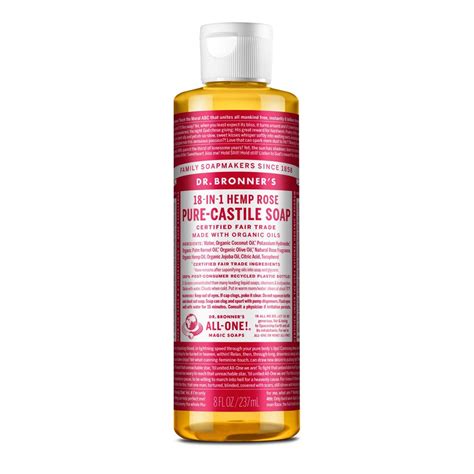 Dr Bronner Castile Liquid Soap Rose - Evergreen Health & Wellness ...