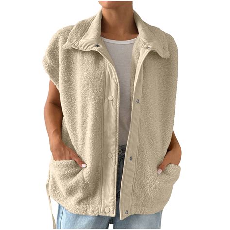 Fleece Vest Sevevn Womens Fuzzy Fleece Vest Casual Oversized Warm ...