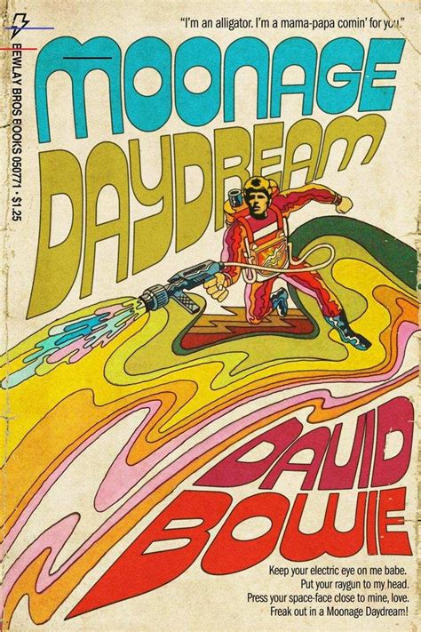 David Bowie Moonage Daydream 1970s Sci-Fi Novel Cover Mashup Print - # ...