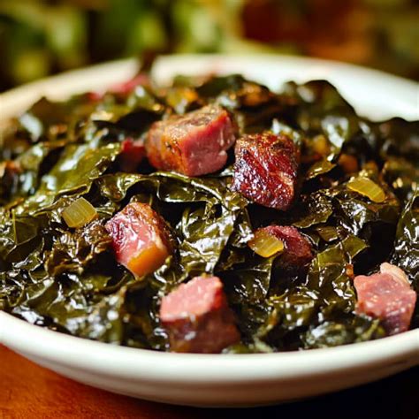 Collard Greens with Ham Hocks - Lizarecipes.com