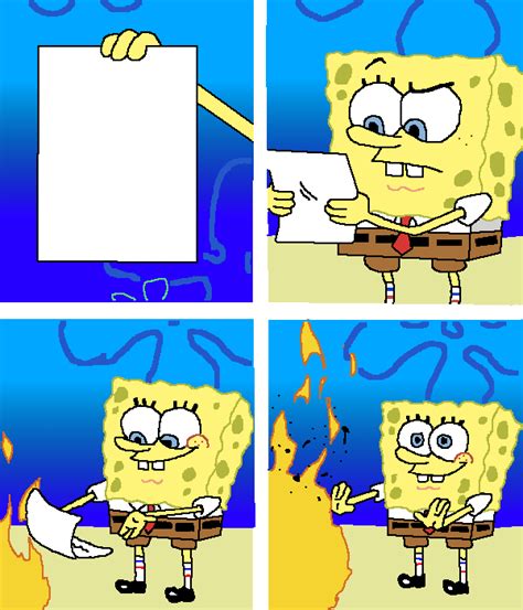 20+ Spongebob Burning Paper Meme Template Blank