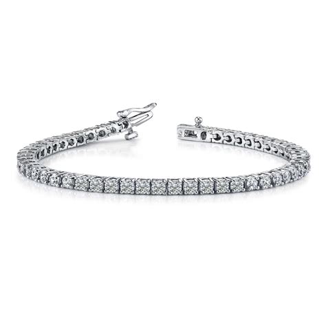 7 Pointer Single Line Platinum Tennis Bracelet with Diamonds JL PTB 64
