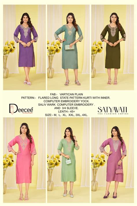 Deecee Styavati Vartican Flared Embroidery Long Kurtis Collection