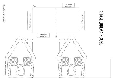 Paper Gingerbread House (template included) | Gingerbread house ...