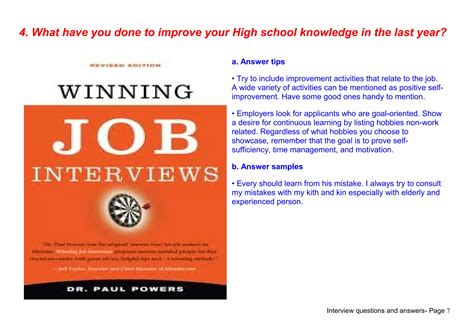 Top 9 high school interview questions answers | PPT