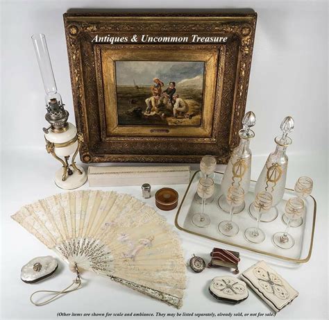 Antique French Aperitif, Liqueur Service, St. Louis, Engraved & Gold E ...
