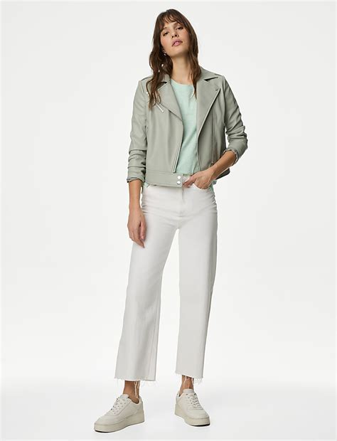 Buy Faux Leather Biker Jacket at Marks & Spencer