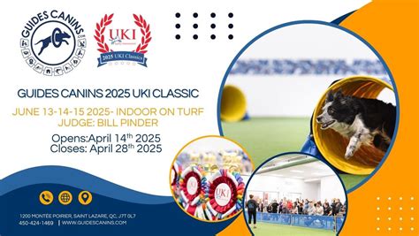 GUIDES CANINS 2025 UKI Classic, 1200A montée Poirier, Saint-Lazare, QC ...