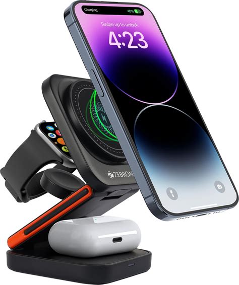 ZEBRONICS MAGBOOST 3 in 1 Foldable MagSafe Compatible Wireless Charging ...