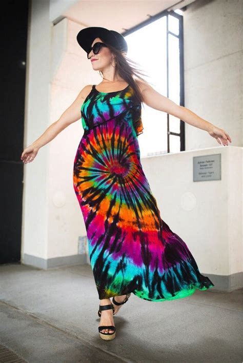 Tie Dye Dress - Women's Tie Dye Maxi Dress - Tye Dye Dress - Bohemian ...