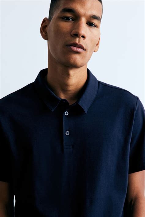 Slim Fit Polo shirt - Navy blue - Men | H&M IN