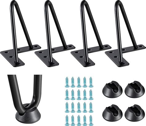 Buy 6 Hairpin Legs Solid Steel Furniture Table Leg, Heavy Duty Wrought ...