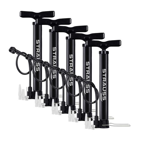Strauss Bicycle Air Pump with Needle & Dual Valve | Portable Pump with ...