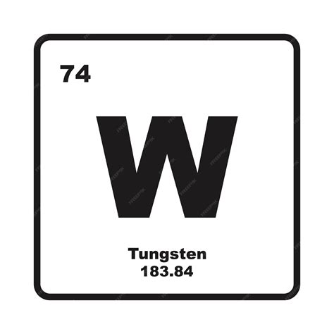 Premium Vector | Tungsten wolfram icon chemical element in the periodic table