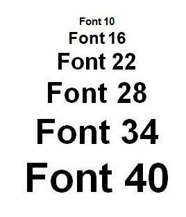 Image result for Text Font Sizes