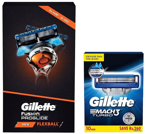 Gillette Mach Turbo 3 Shaving Blades- Pack of 10 (Cartridges ...