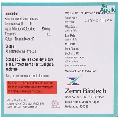 ZECIL 500MG TABLET 6'S Price, Uses, Side Effects, Composition - Apollo ...