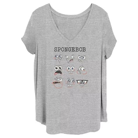 Juniors' Plus Size SpongeBob SquarePants Expressions Graphic Tee
