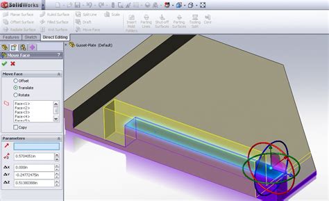 SolidWorks Move Face Command 的图像结果