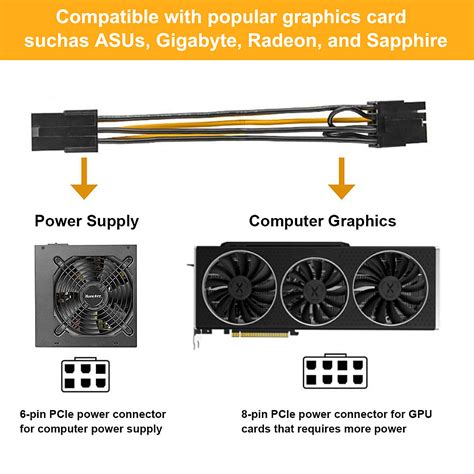 Verilux® 8 Pin PCI-E to 2 PCI-E 8 Pin (6 Pin + 2 Pin) Power Cable – Eleboat