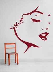 decor kafe 53 cm Decor Kafe Face Outline Wall Decal Self Adhesive ...