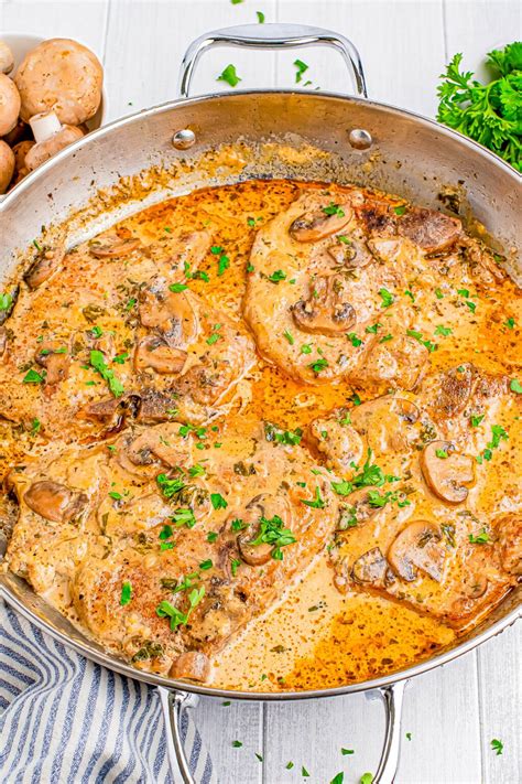 Creamy Mushroom Pork Chops - Averie Cooks