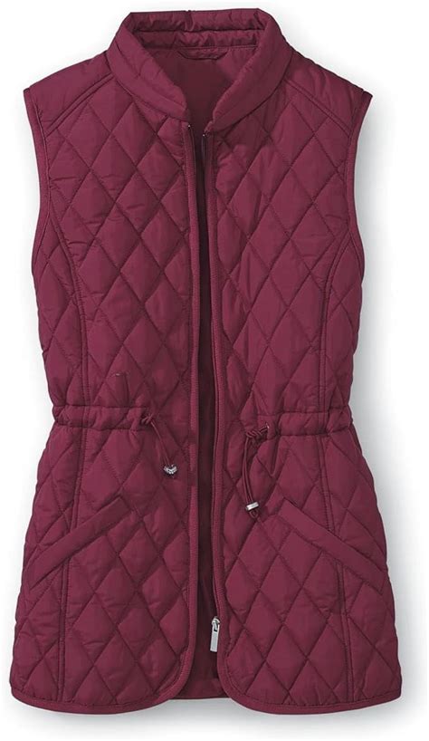 SAGEFINDS Women Quilted Vest, Stand Collar, Padded Vest with Zipper ...