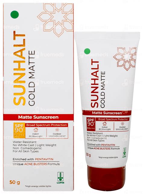 Sunhalt Gold Spf 90 Pa Matte Sunscreen 50gm - Uses, Side Effects ...
