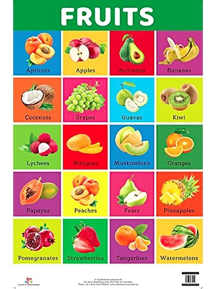 Charts: Fruits Charts (Educational Charts for kids) Wall Chart | RDMALL